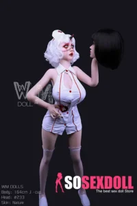 164cm 5ft4 TPE J Cup Curvaceous Silver Hair Sex Doll #233 Head