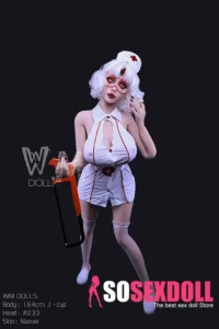 164cm 5ft4 TPE J Cup Curvaceous Silver Hair Sex Doll #233 Head