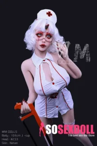 164cm 5ft4 TPE J Cup Curvaceous Silver Hair Sex Doll #233 Head