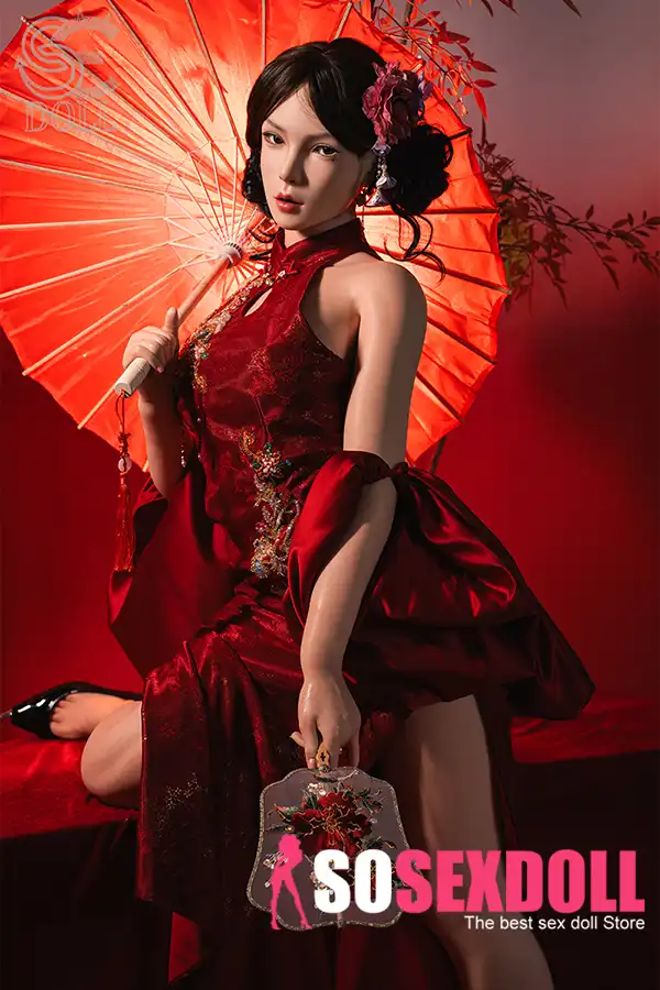 165cm 5ft4 Red Lingerie Realistic Sex Dolls Oriental Style Seductive Love Dolls C Cup