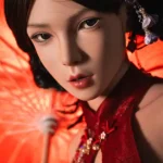 165cm 5ft4 Red Lingerie Realistic Sex Dolls Oriental Style Seductive Love Dolls C Cup