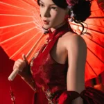 165cm 5ft4 Red Lingerie Realistic Sex Dolls Oriental Style Seductive Love Dolls C Cup