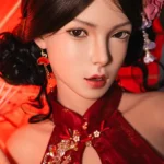 165cm 5ft4 Red Lingerie Realistic Sex Dolls Oriental Style Seductive Love Dolls C Cup