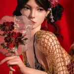 165cm 5ft4 Red Lingerie Realistic Sex Dolls Oriental Style Seductive Love Dolls C Cup