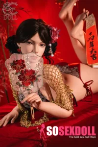 165cm 5ft4 Red Lingerie Realistic Sex Dolls Oriental Style Seductive Love Dolls C Cup