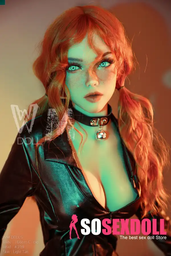 166cm 5ft5 TPE C Cup Slim Body Chestnut Hair Sex Doll #398 Head