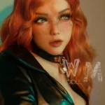 166cm 5ft5 TPE C Cup Slim Body Chestnut Hair Sex Doll #398 Head
