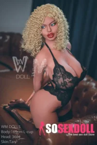 169cm 5ft5 TPE Heavy Chest Large Hips Golden Hair Sex Doll #360 Head