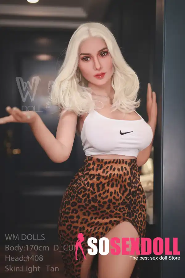 170cm 5ft5 TPE D Cup Curvy Hips Wavy Short Hair Sex Doll #408 Head