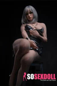 170cm 5ft6 Silver Hair Leather Dress Sex Dolls Realistic Gothic Style Love Dolls