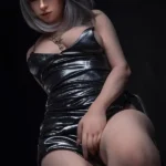 170cm 5ft6 Silver Hair Leather Dress Sex Dolls Realistic Gothic Style Love Dolls