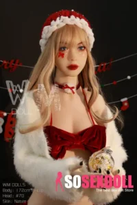 172cm 5ft6 TPE Santa Girl B Cup Blonde Hair Sex Doll #70 Head