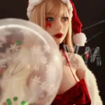172cm 5ft6 TPE Santa Girl B Cup Blonde Hair Sex Doll #70 Head