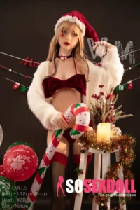 172cm 5ft6 TPE Santa Girl B Cup Blonde Hair Sex Doll #70 Head