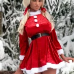 175cm 5ft7 TPE Santa Girl Round Chest Blonde Hair Slim Sex Doll #382 Head