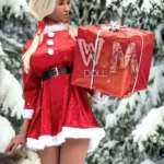 175cm 5ft7 TPE Santa Girl Round Chest Blonde Hair Slim Sex Doll #382 Head