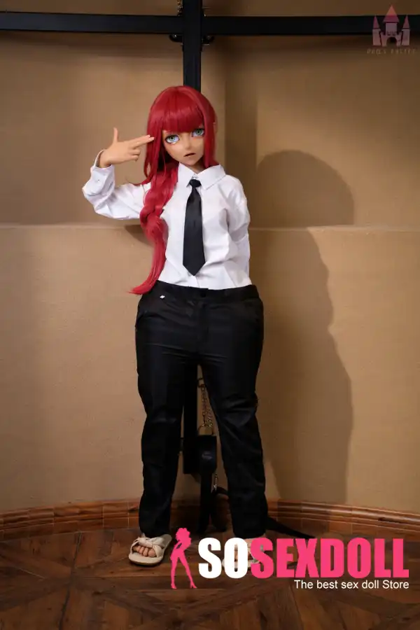 135cm 4ft4 Silikone A-kop Stor Røv Amine Sexdukke #S35 Hoved