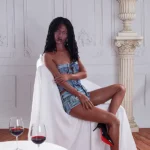 140cm 4ft6 Dark Skin Fashion Model Sex Dolls Denim Outfit Curvy Sex Dolls A Cup