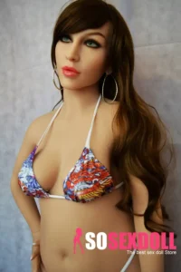 158cm 5ft2 TPE Pregnant Big Hips B Cup Brown Hair Sex Doll #117 A Head