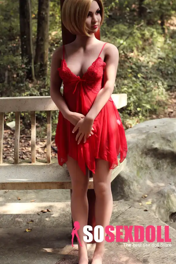 158cm 5ft2 TPE Pregnant Modest Chest Blonde Hair Sex Doll #93 A