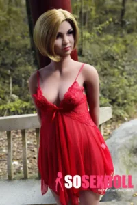 158cm 5ft2 TPE Pregnant Modest Chest Blonde Hair Sex Doll #93 A