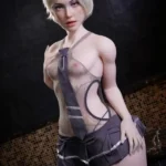 148cm 4ft8 Silicone B Cup Big Hips Blonde Femboy Sex Doll #S26 Head 3