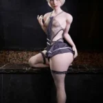 148cm 4ft8 Silicone B Cup Big Hips Blonde Femboy Sex Doll #S26 Head 4