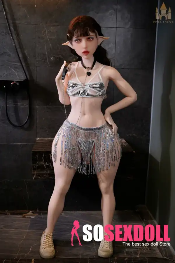 148cm 4ft8 Silicone B Cup Femboy Black Hair Elf Sex Doll #DC65 Head 1