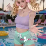 140cm 4ft6 Silicone Small Boobs Blond Hair Beautiful Real Skin Sex Doll #S21 Head 5
