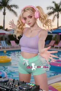 140cm 4ft6 Silicone Small Boobs Blond Hair Beautiful Real Skin Sex Doll #S21 Head 5