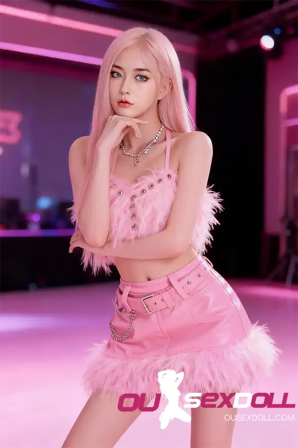 C Cup Realistic Pink Hair Charming Sexy Doll 5