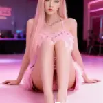 C Cup Realistic Pink Hair Charming Sexy Doll 6