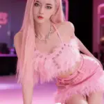 C Cup Realistic Pink Hair Charming Sexy Doll 8