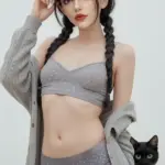 Small Breasts Black Hair Slim Sex Doll 6