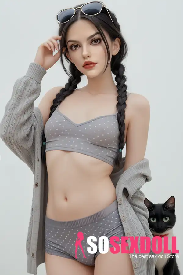 Small Breasts Black Hair Slim Sex Doll 6