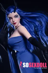 Big Breasts Fair Skin Blue Hair Fantasy Sex Doll 2