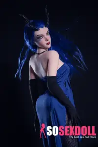 Big Breasts Fair Skin Blue Hair Fantasy Sex Doll 3
