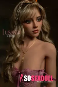B Cup Curly Hair Small Breasts Realistic Sex Doll 5
