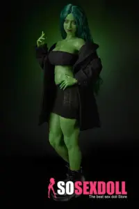Poupée sexuelle réaliste, petite taille, corps vert, bonnet A, taille 10