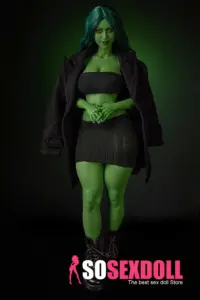 Poupée sexuelle réaliste, petite taille, corps vert, bonnet A, taille 12