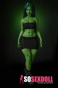 Poupée sexuelle réaliste, petite taille, corps vert, bonnet A, taille 14