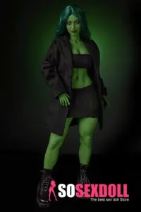 Poupée sexuelle réaliste, petite taille, corps vert, bonnet A, taille 8