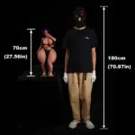 Poupée sexuelle miniature réaliste, athlétique et aux formes généreuses, cheveux violets, taille 20